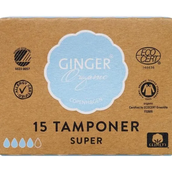 GINGERORGANIC TAMPONER SUPER (15 STK)