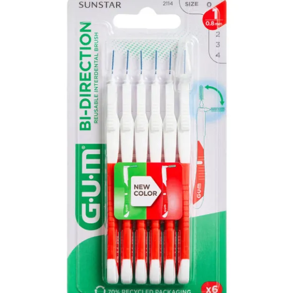 GUM BI-DIRECTION MELLEMRUMSBØRSTER (0,7 MM)