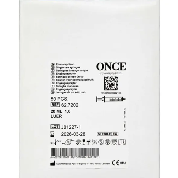 ONCE LUER SPRØJTE (20 ML)