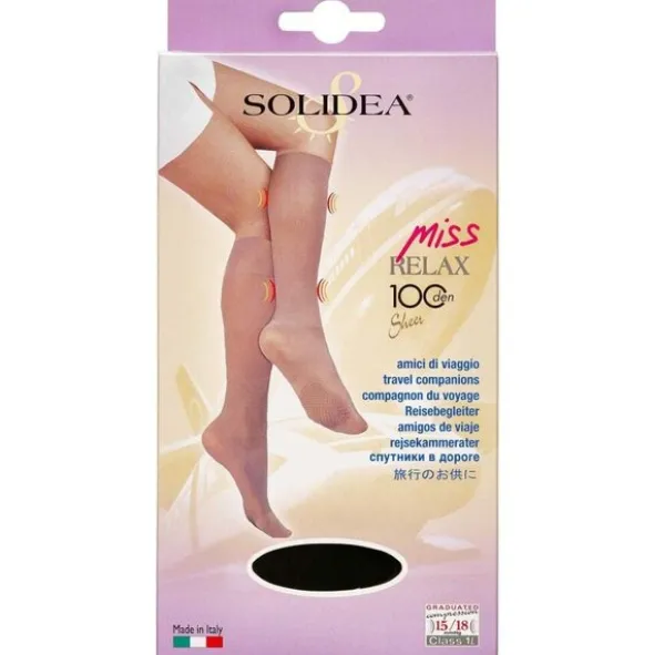 SOLIDEA MISS RELAX 100 SHEER KNÆSTRØMPE (S/SORT)