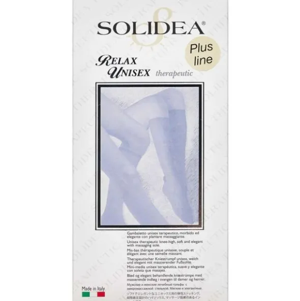SOLIDEA RELAX UNISEX THERAPEUTIC STRØMPE (NATUR MED ÅBEN TÅ STR. L+)
